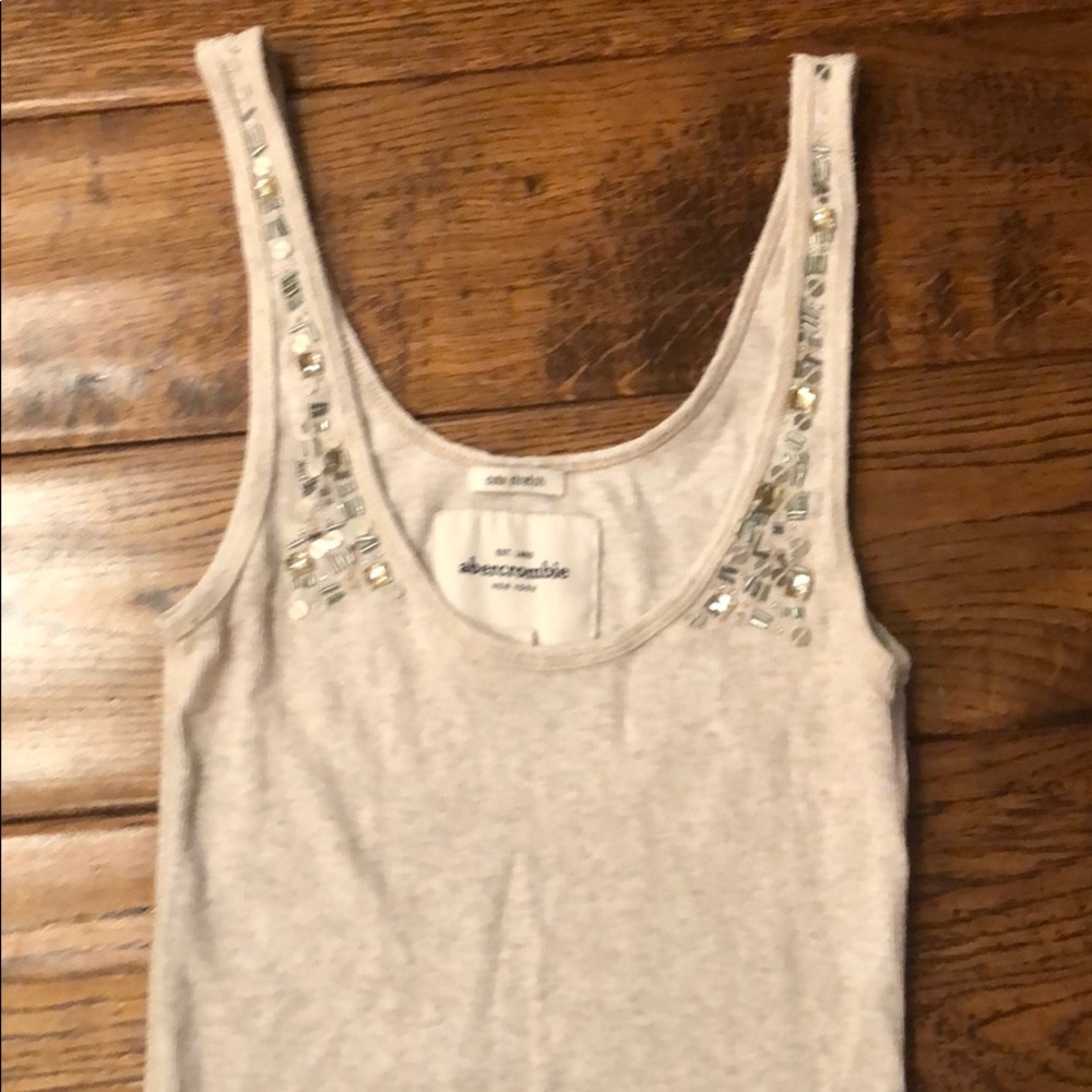 Cream sequin Abercrombie kids tank. Size youth XL